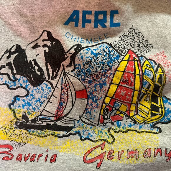 Vintage Screen Stars AFRC Chiemsee Bavaria Germany Men's Gray Sweater Large Cott - Picture 2 of 4